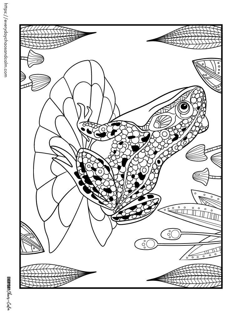 Free frog coloring pages for kids