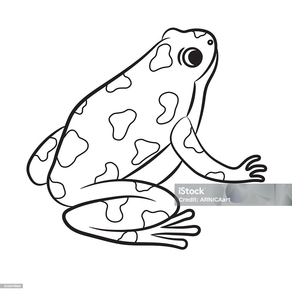 Cartoon of poisondart frog coloring page stock illustration