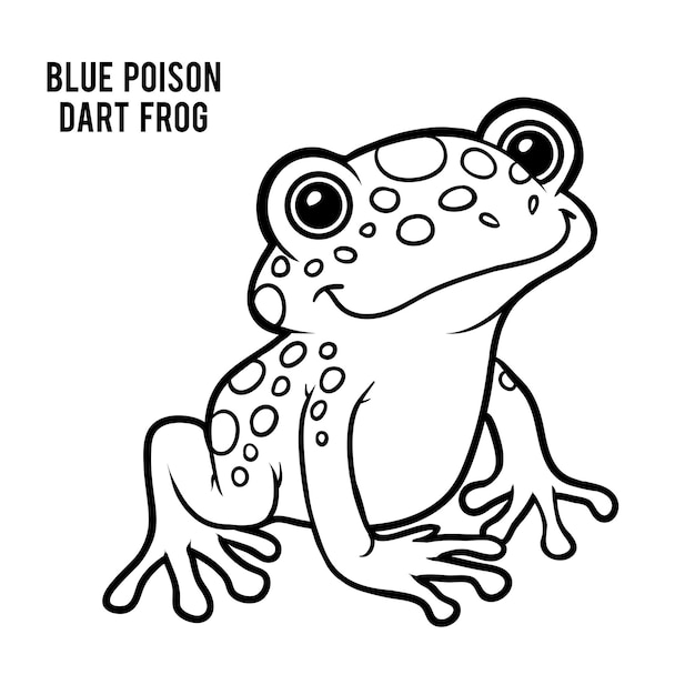 Premium vector coloring book for children blue poison dart frog