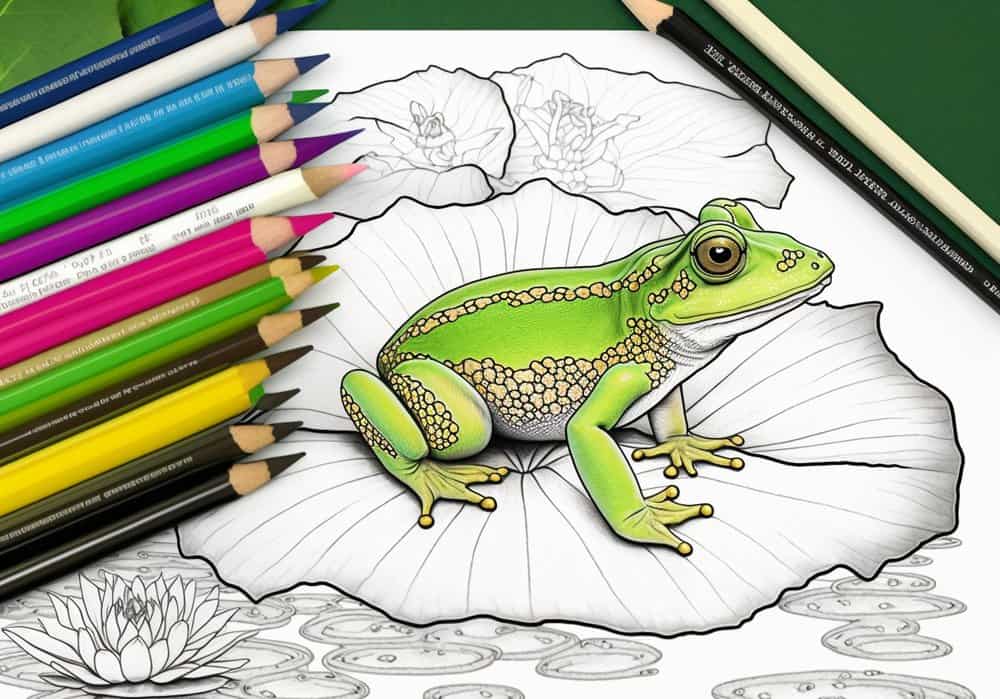 Frog coloring pages free printable sheets