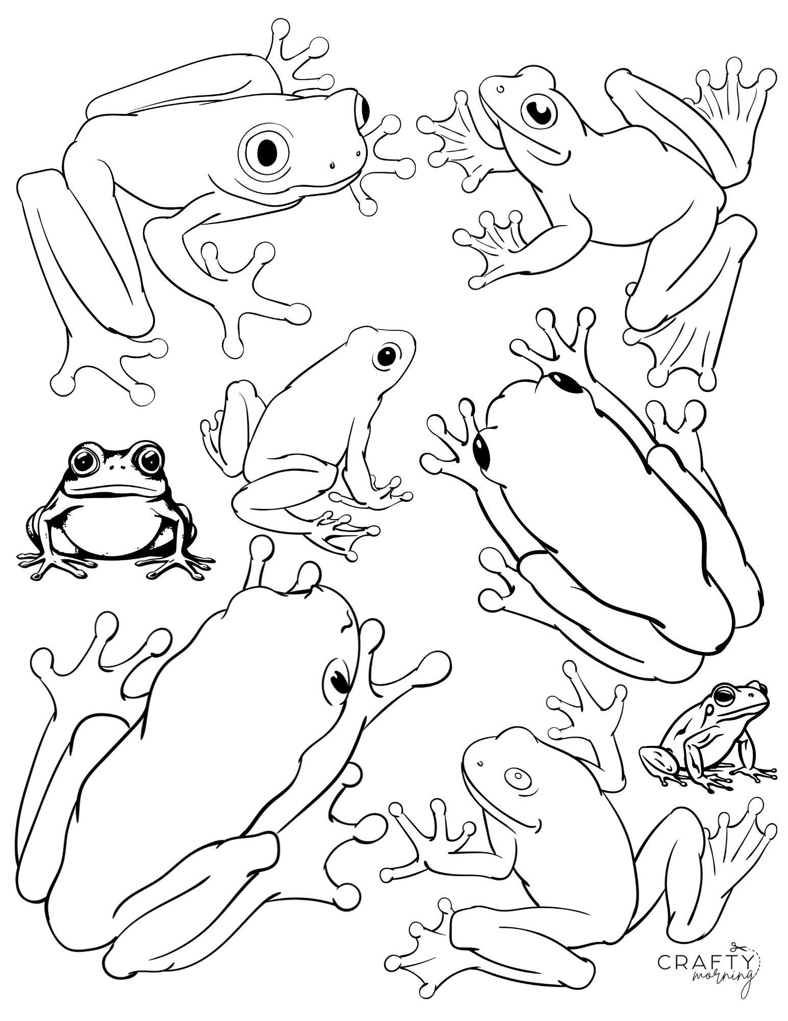 Free frog coloring pages to print