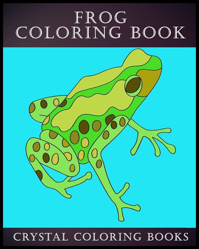 Frog coloring book simple frog line drawing coloring pages crystal coloring books books