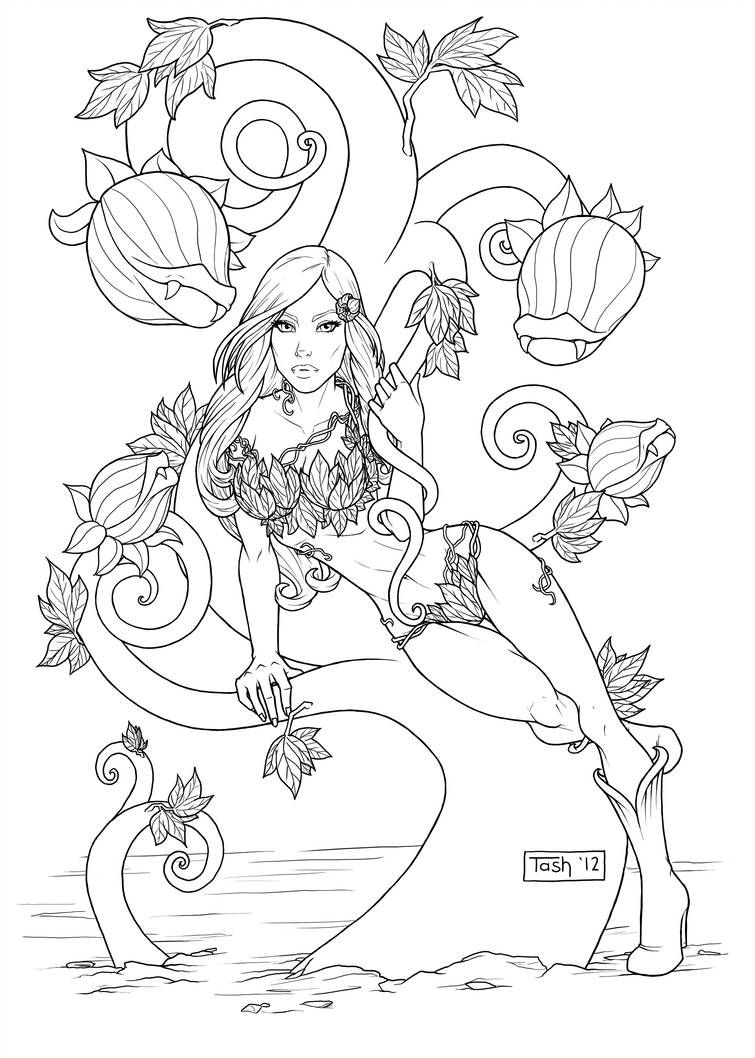 Poison ivy by tashotoole on deviantart coloring pages to print adult coloring designs coloring pages