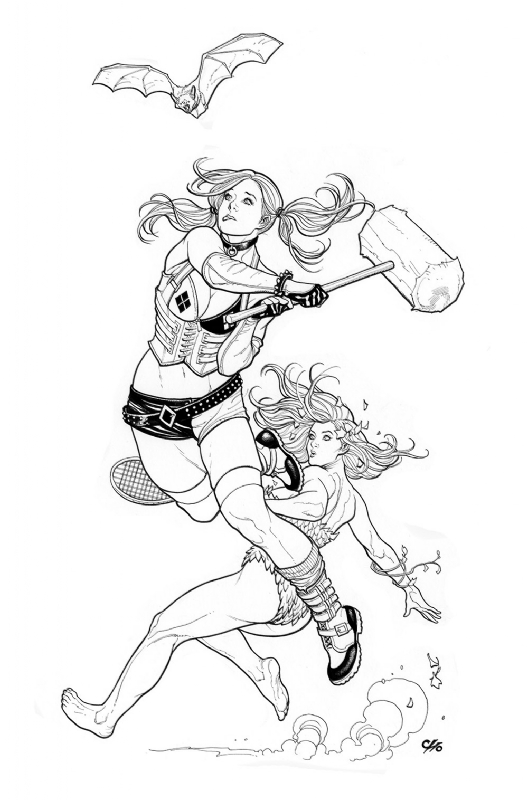 Harley quinn and poison ivy in frank chos dc ic art ic art gallery room