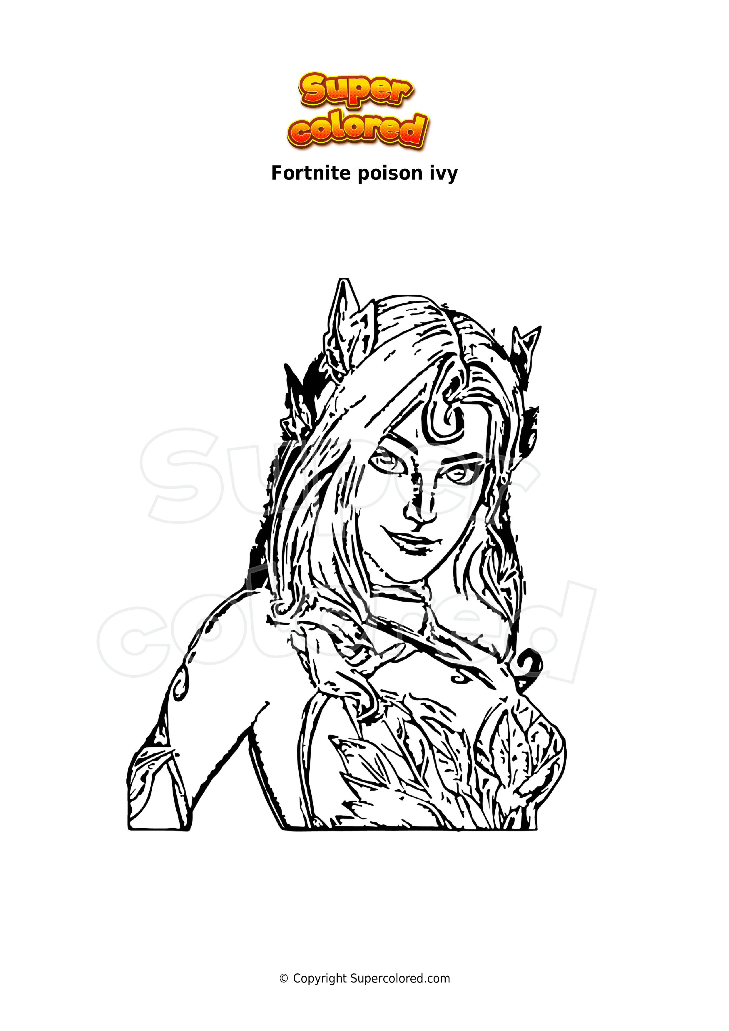 Coloring page fortnite poison ivy