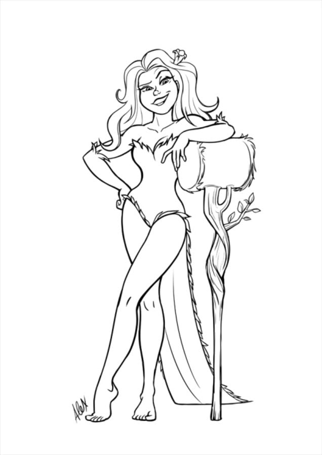 Coloring pages poison ivy printable for kids adults free