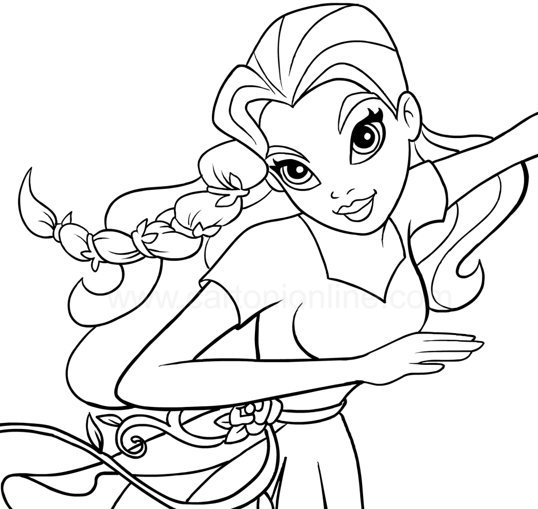 Poison ivy in the foreground dc superhero girls coloring page