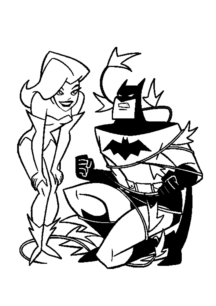 Poison ivy tied up batman