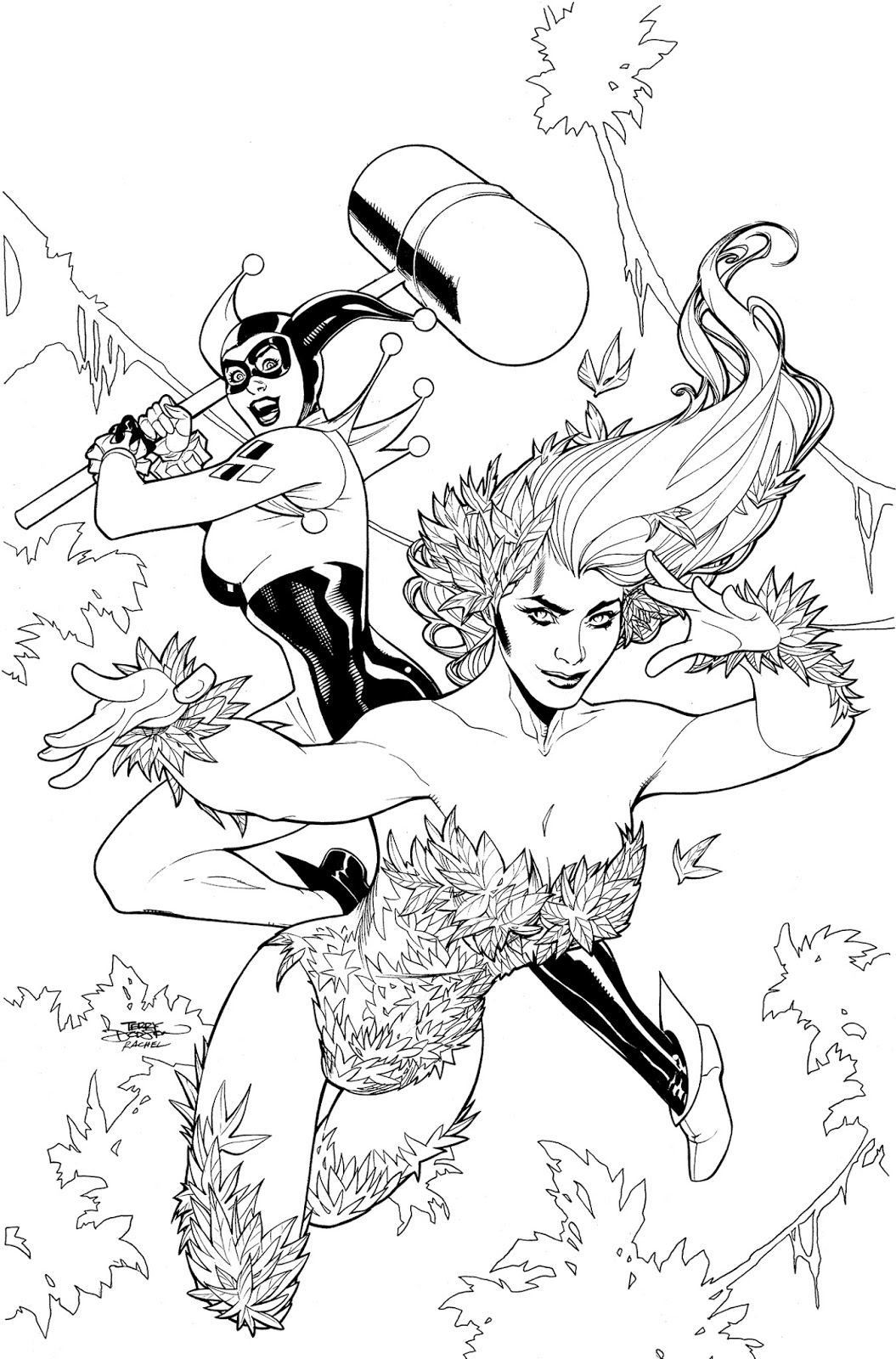 The bombshellter poison ivy harley quinn cover step by step