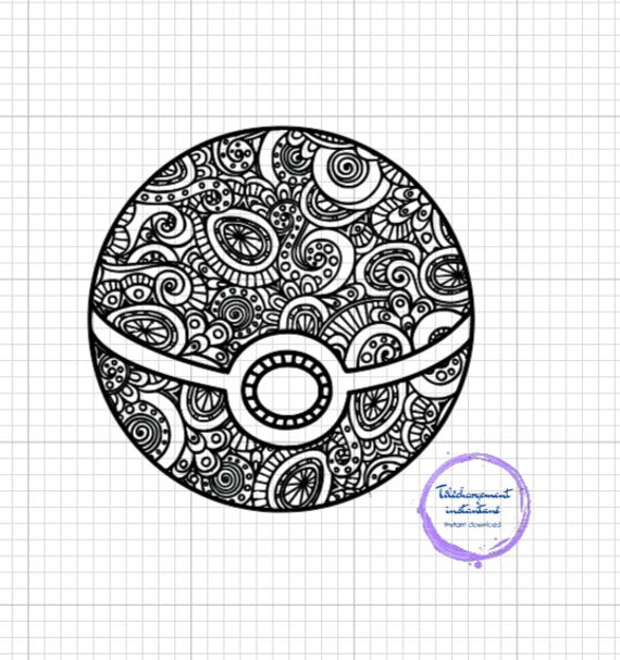 Pokemon bulbizarre salameche pikachu pokeball mandala kit svg cricut digital vector cut file svg png dxf eps