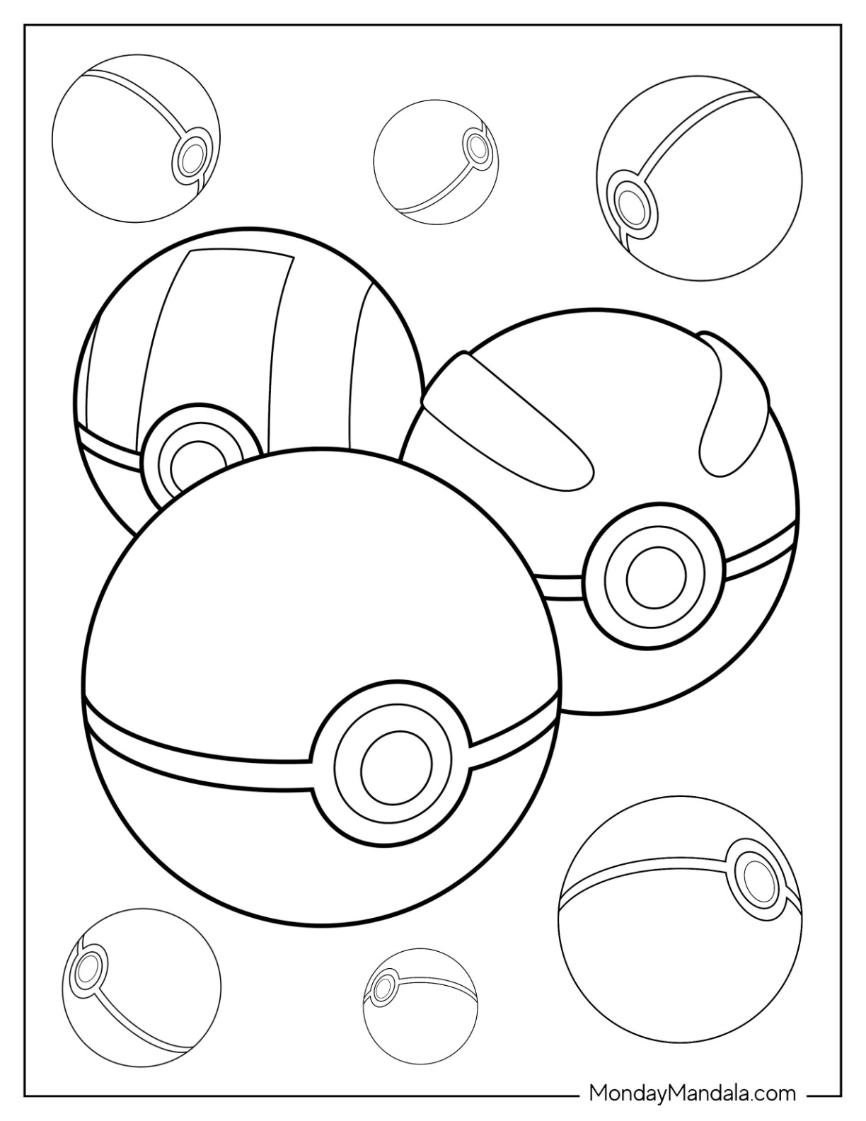 Pokãball coloring pages free pdf printables