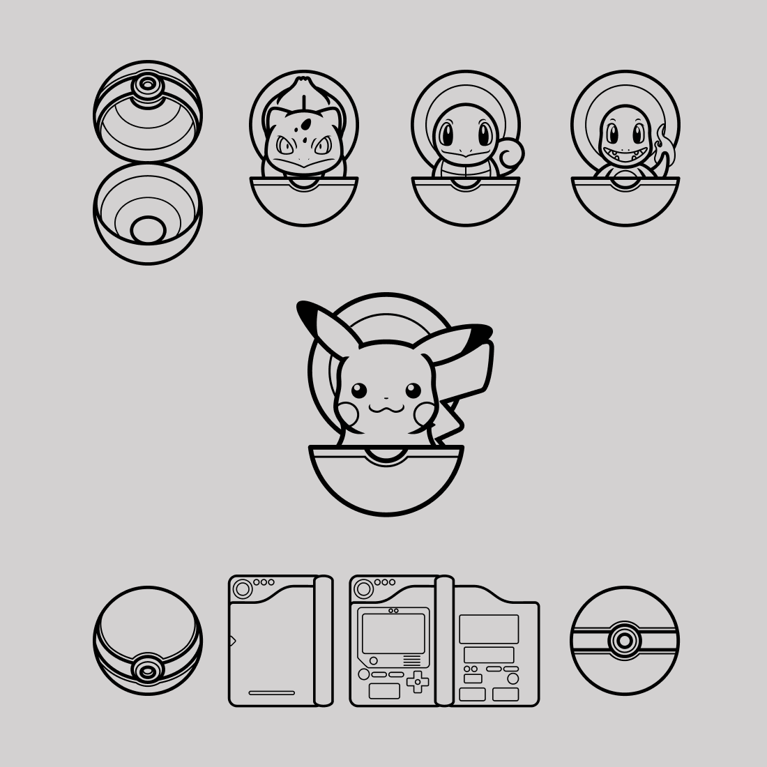 Outline pikachu svg designs â