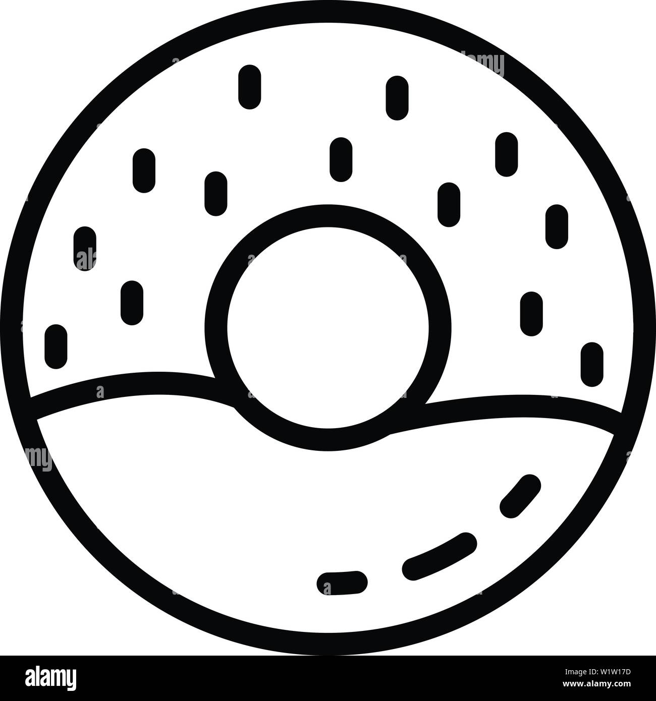 Cream donut icon outline style stock vector image art