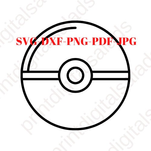 Pokeball pokemon svg png eps dxf pdf clip art for die cut cricut silhouette cut file pokemon cut file cuttable