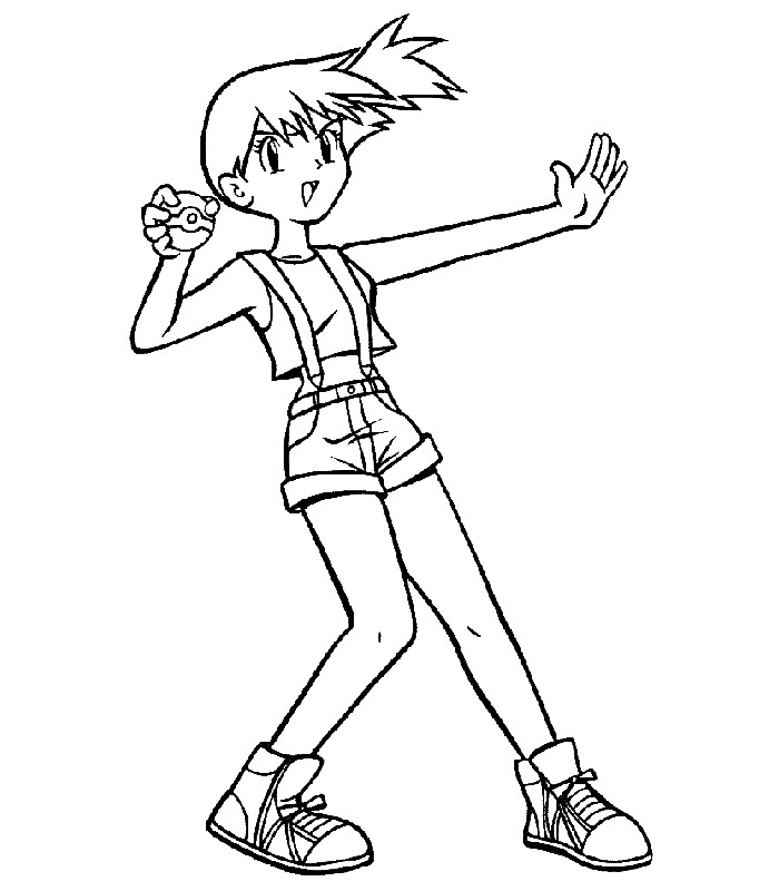 Coloring pages misty with pokeball coloring pages