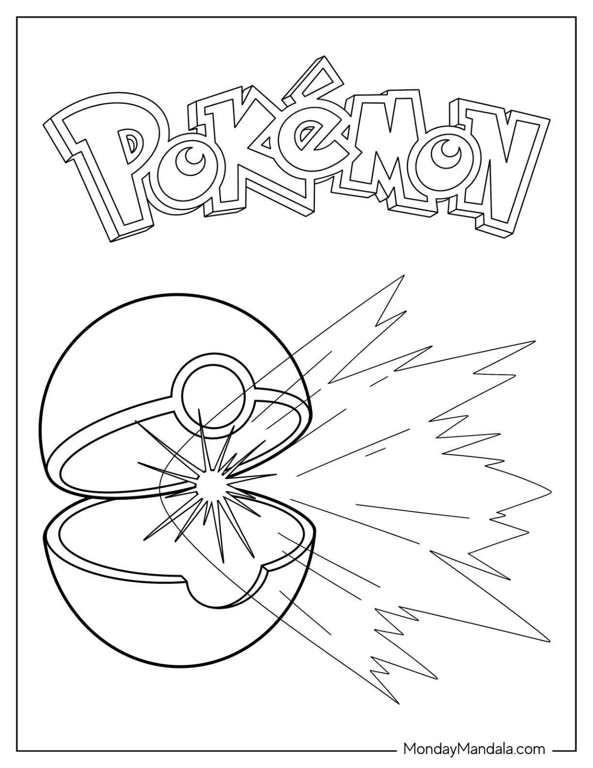 Pokãball coloring pages free pdf printables