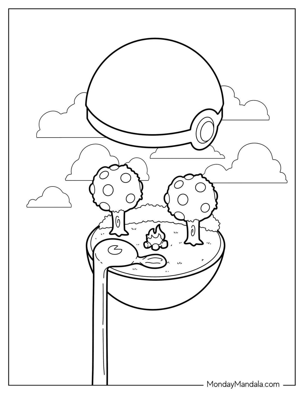 Pokãball coloring pages free pdf printables