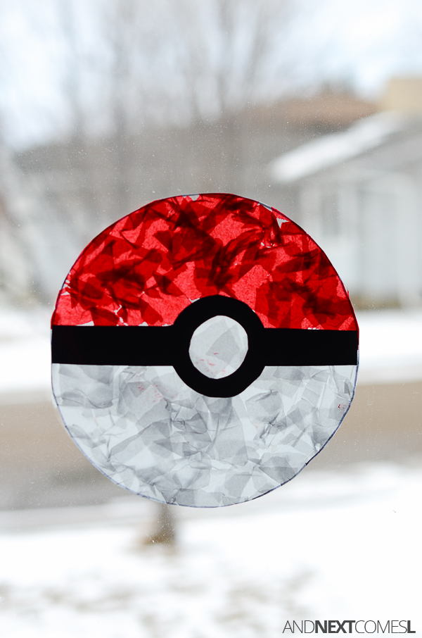 Pokeball suncatcher pokemon craft for kids and next es l