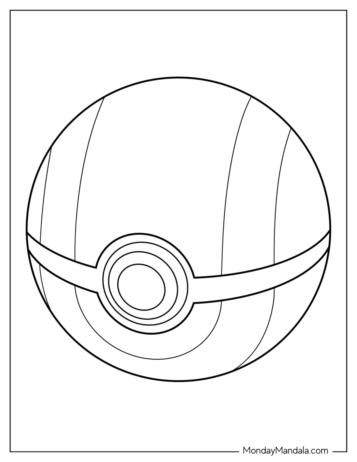 Pokãball coloring pages free pdf printables