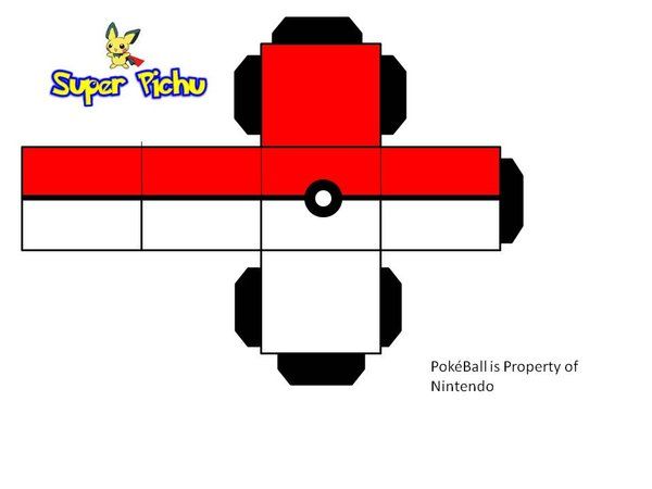 Pokeball paper craft by super