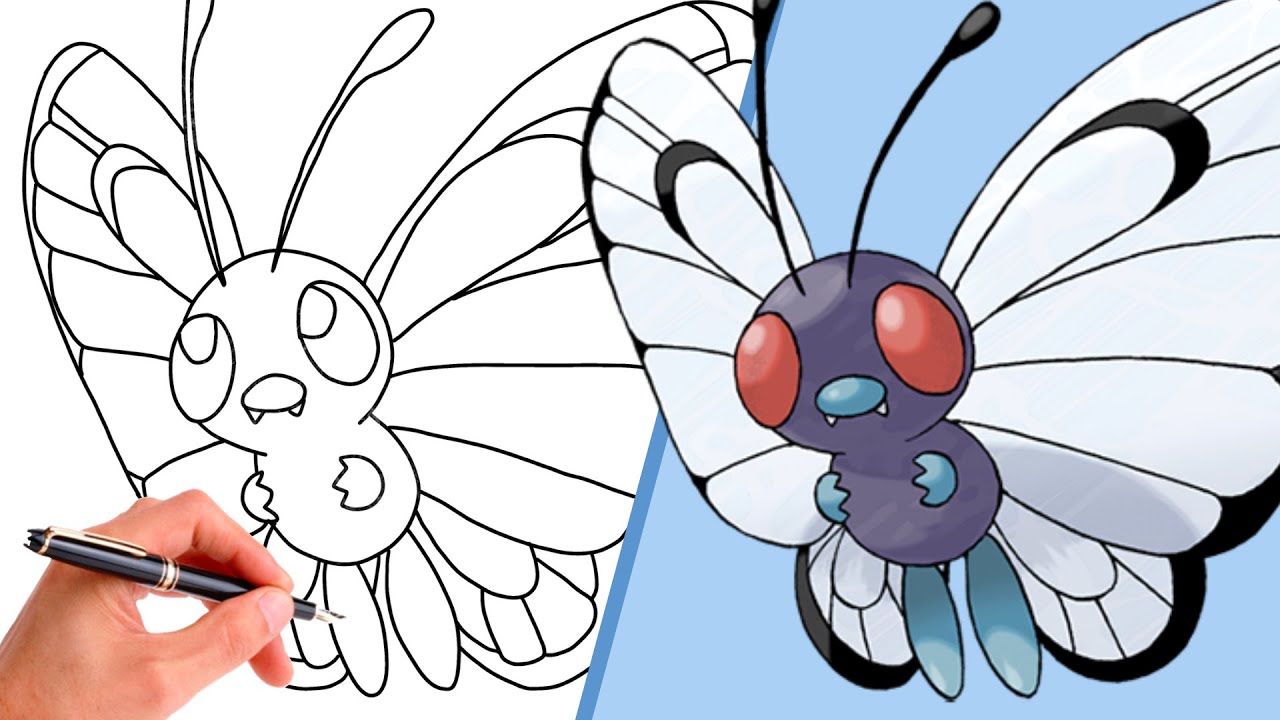 How to draw butterfree pokãmon generation step