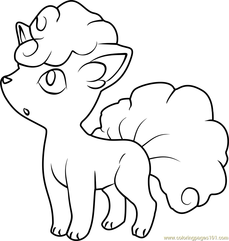 Alola vulpix pokemon sun and moon coloring page for kids