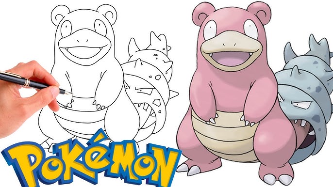 How to draw slowpoke draw pokeon easy step by step