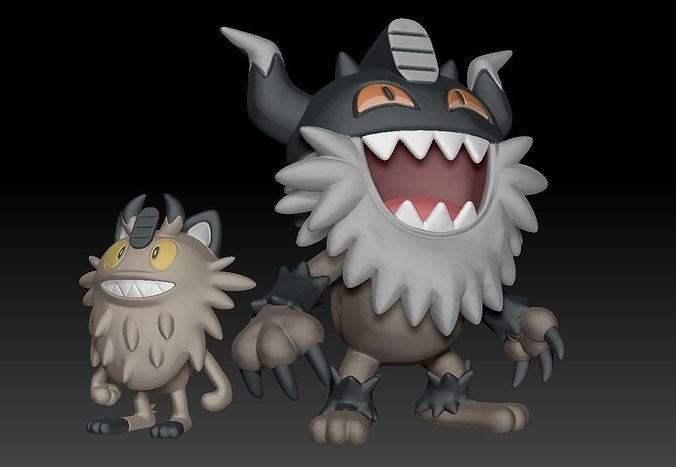 Pokemon galarianmeowth perrserker d model d printable