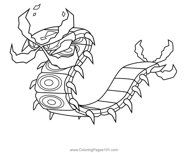Centiskorch pokemon coloring page for kids