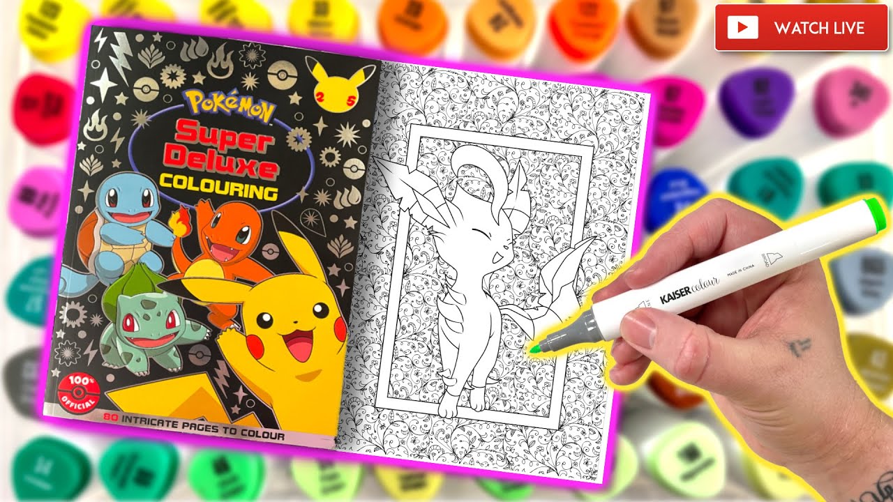 Colouring leafeon pokemon adult colouring book live