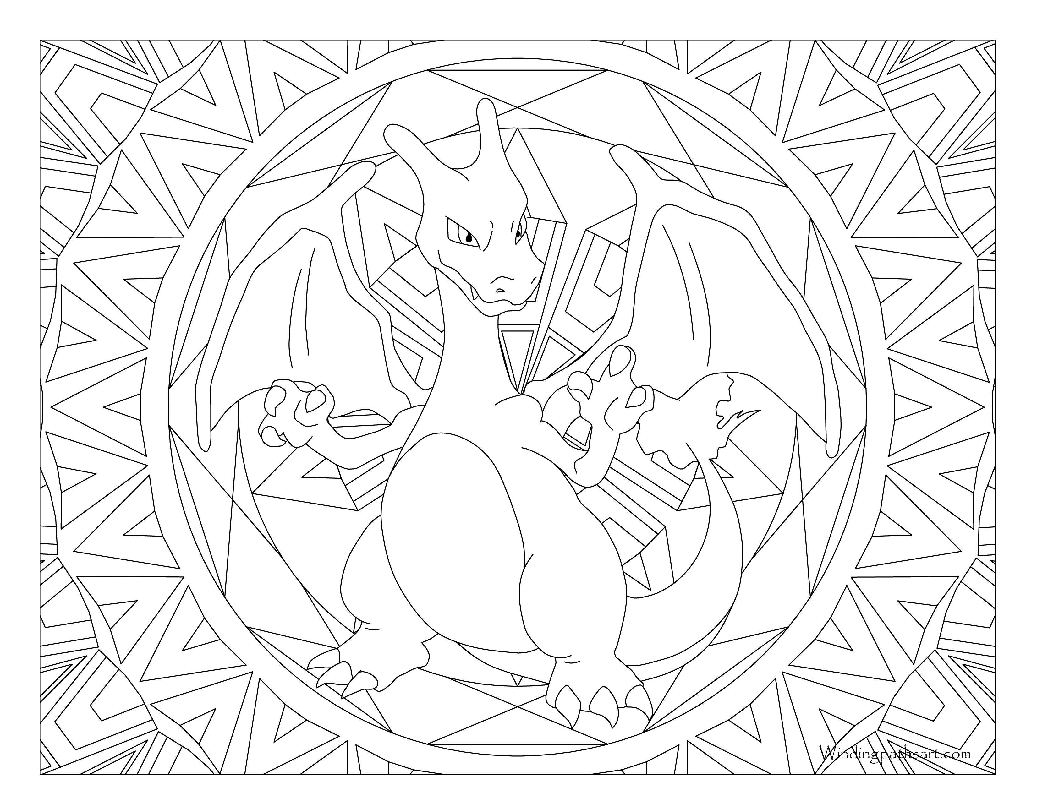 Charizard pokemon coloring page