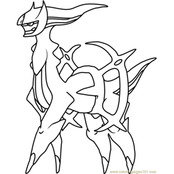 Arceus pokemon coloring page for kids