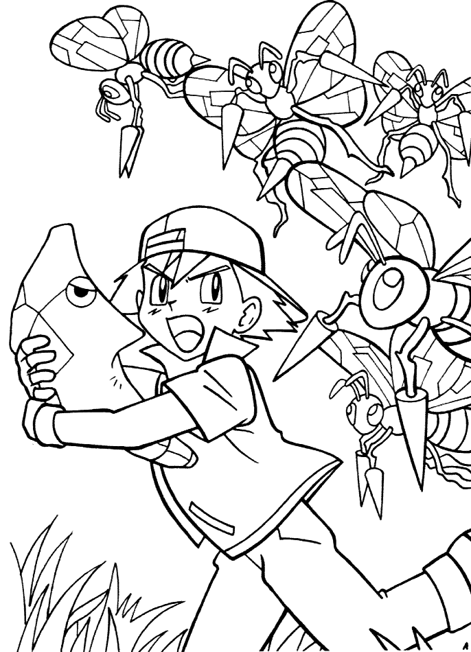 Ash ketchum coloring pages