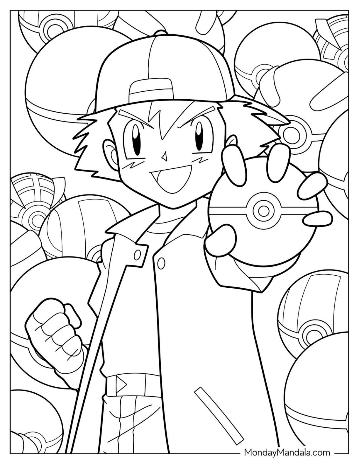 Pokãball coloring pages free pdf printables