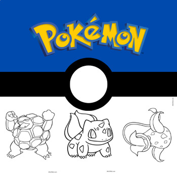 Pokemon self regulation coloring pages pdf tpt