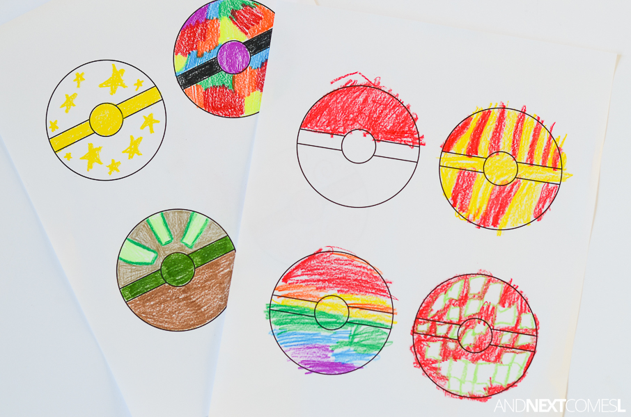 Free printable pokeballs coloring sheet for kids and next es l