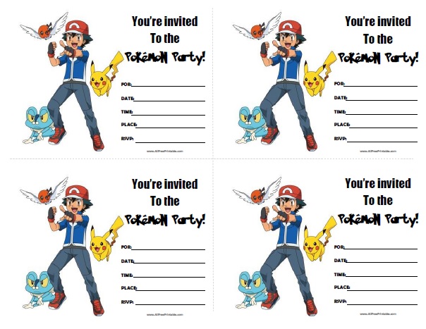 Pokemon birthday invitations â free printable