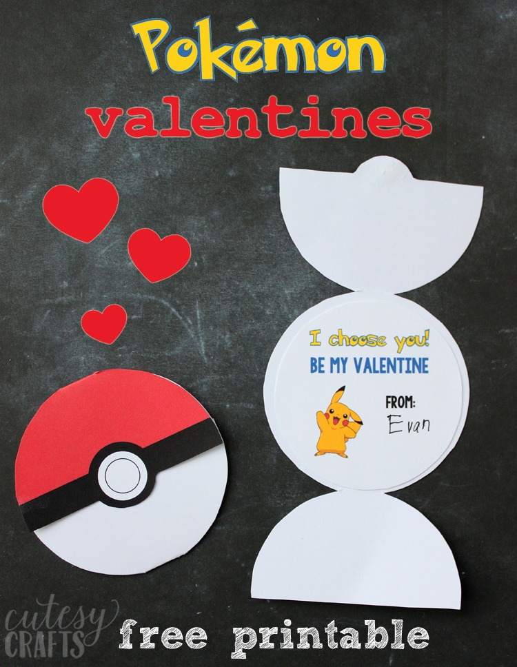 Free printable pokemon valentines for kids