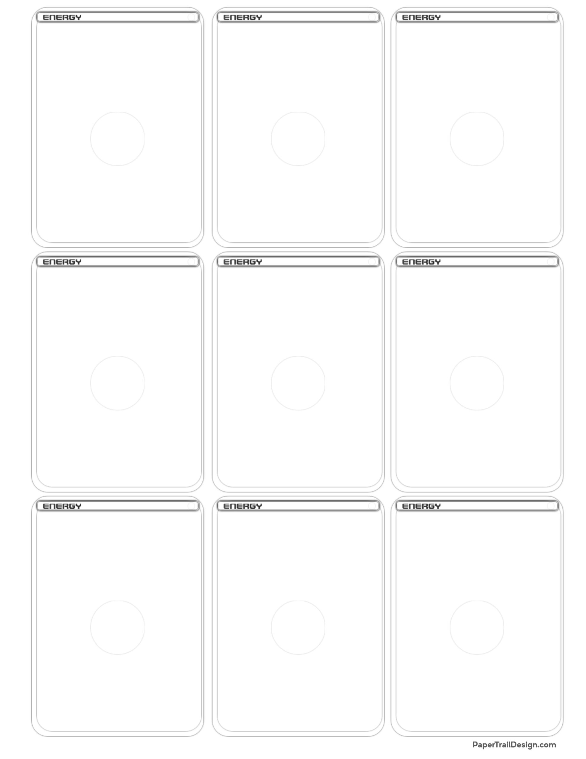 Pokãmon card template free printable