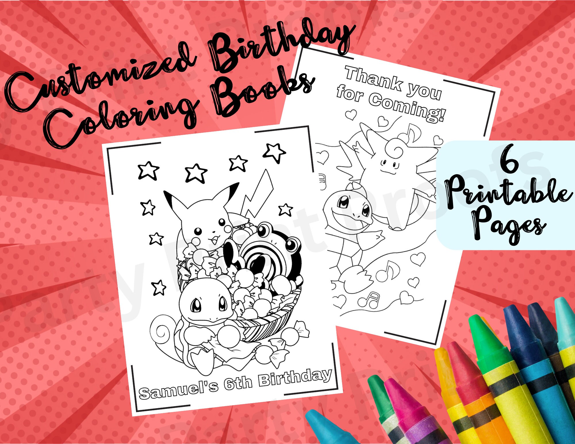 Pokemon coloring pages birthday party favors kids activity page kids coloring book pokemon birthday customizable favor pikachu party