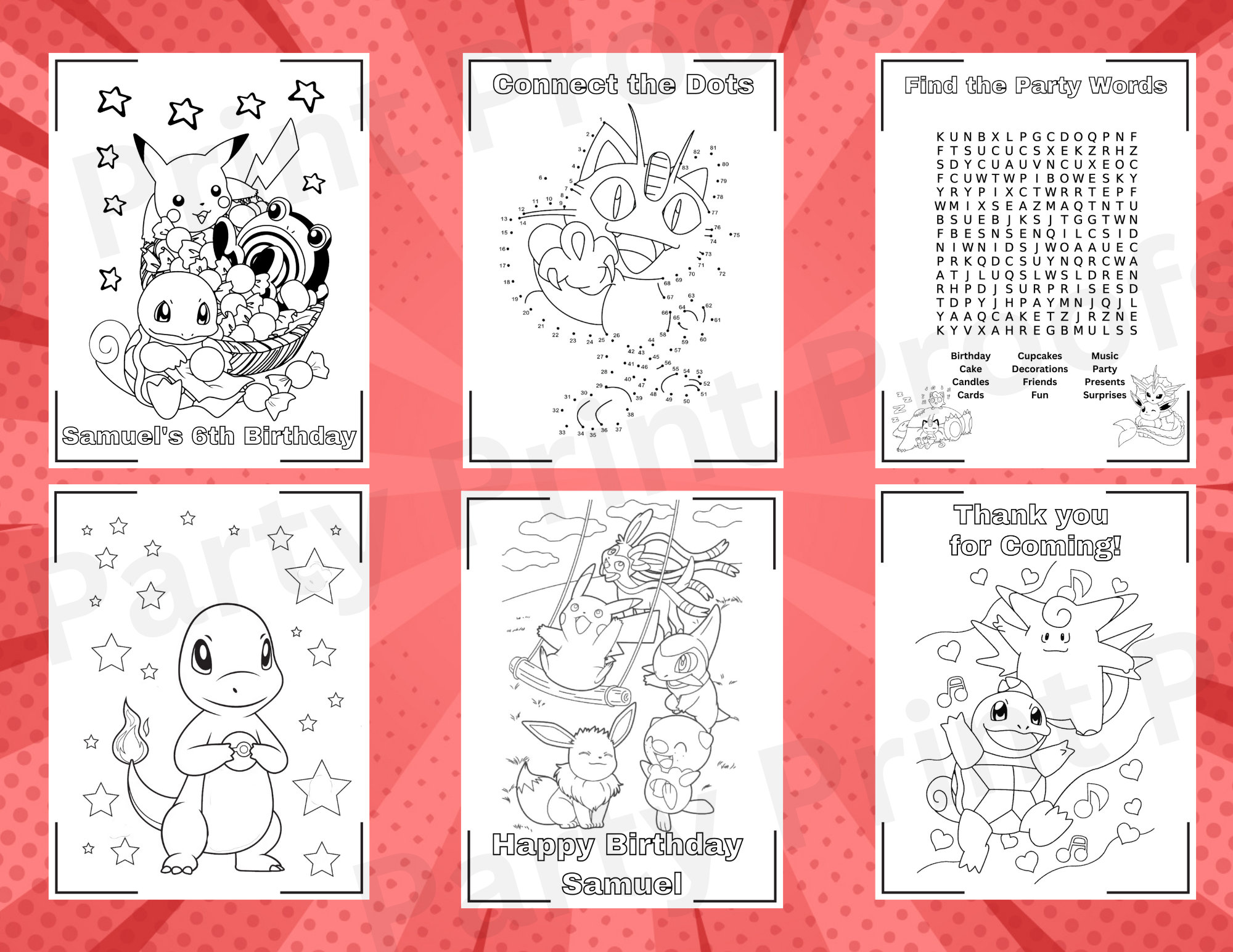 Pokemon coloring pages birthday party favors kids activity page kids coloring book pokemon birthday customizable favor pikachu party