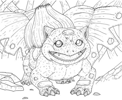 Bulbasaur coloring page free printable coloring pages