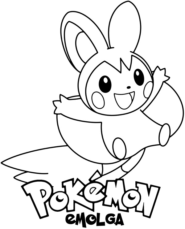 Emolga coloring sheet pokemon