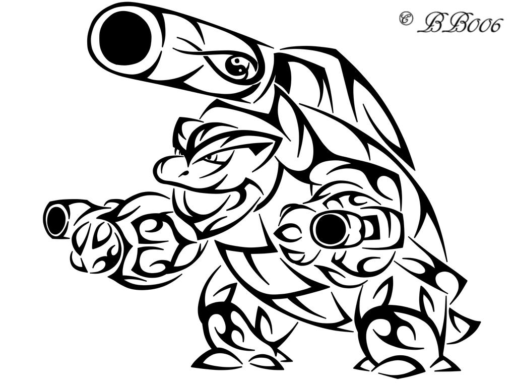 Tribal mega blastoise by blackbutterfly on