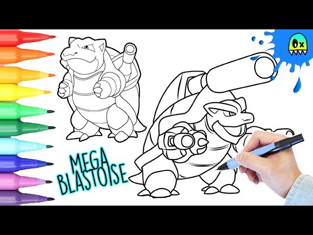 Pokeon coloring ega blastoise i fun coloring videos for kids