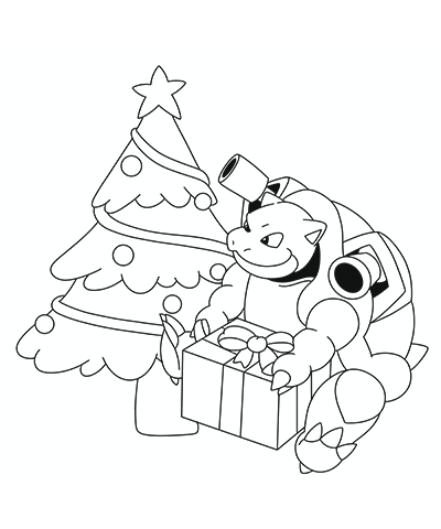 Christmas pokemon blastoise coloring page free printable drawings