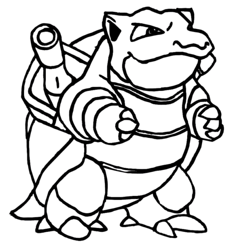 Pokemon blastoise coloring page