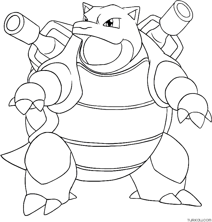 Pokemon blastoise happy coloring page