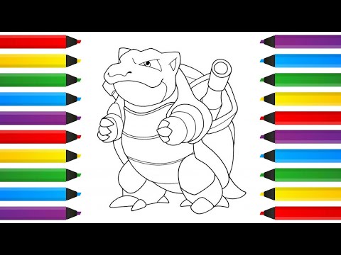 Pokãon blastoise coloring book pages speed coloring