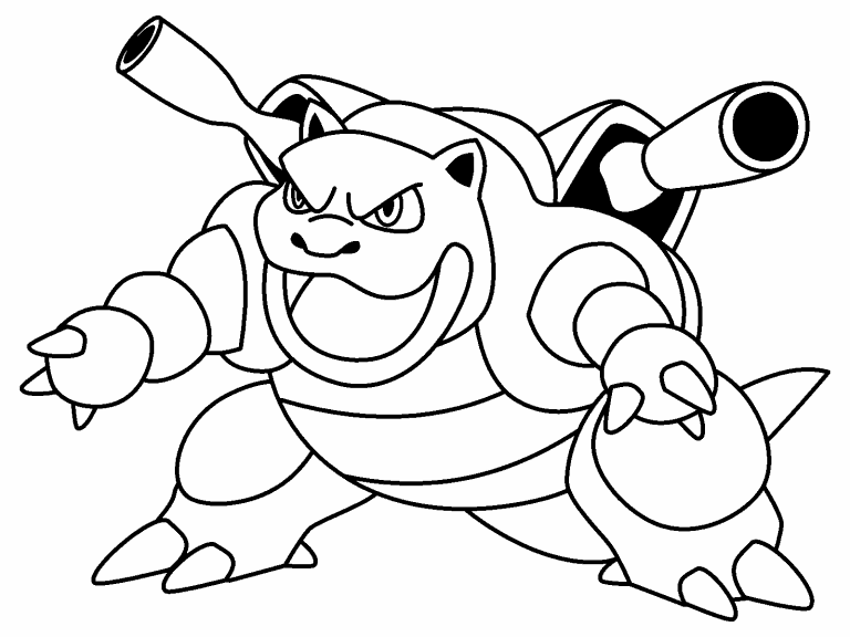 Blastoise pokemon coloring page